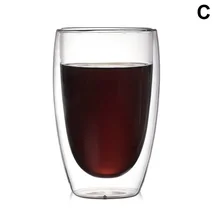 Высокая двухслойная термостойкая стеклянная кофейная чашка для дома и кухни UEJ