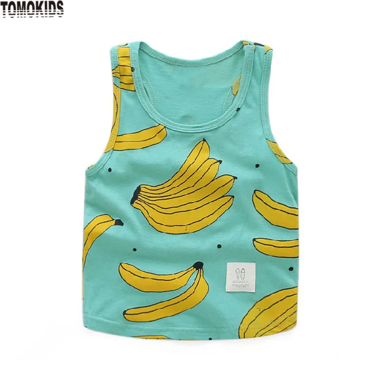 

TomoKids summer children's T-shirts for boys Baby sleeveless banana printed thin children's clothing