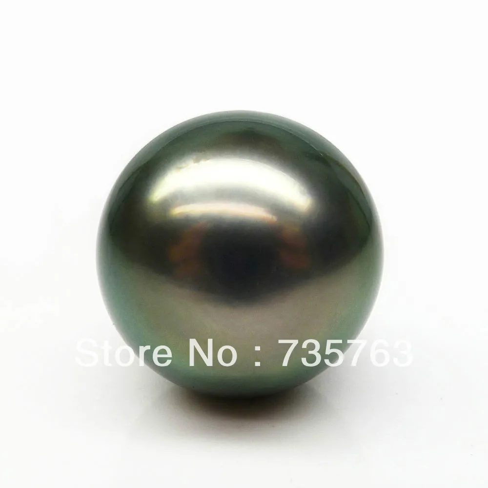 

xiuli 0009 TOP QUALITY!BEAUTIFUL GREEN!BIG AAA 13.8MM TAHITIAN GENUINE PEARl UNDRILLED