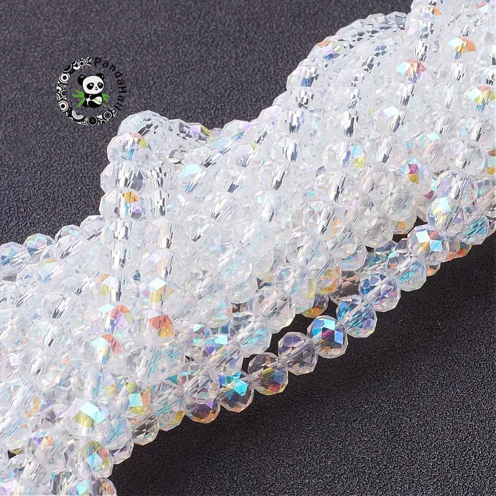 Buy Glass Beads Strands, Pearl Luster Plated, Crystal