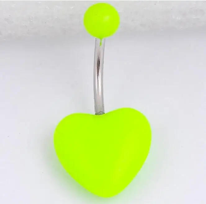 

Hot Sales Cute And Lovely Heart Shape Pop Piercing Jewelry Acrylic Navel And Belly Button Rings