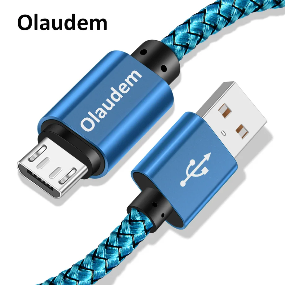 Olaudem Mobile Phone Cables Android Micro USB Cable Fast Charging Nylon Braided 1M Data CB028 | Мобильные телефоны и