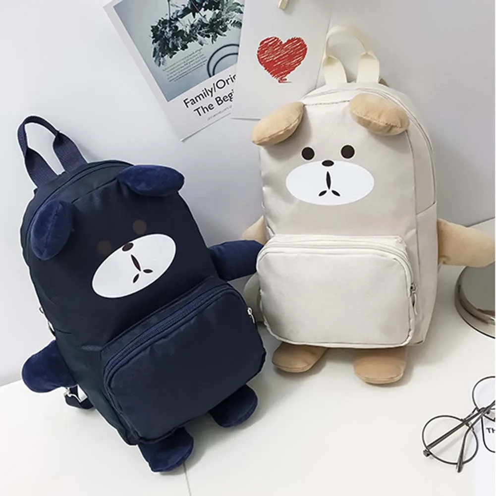 Cute Cartoon Bear Backpack Toddler Girl Schoolbag Canvas Shoulder Bag ABW3 Women bagin