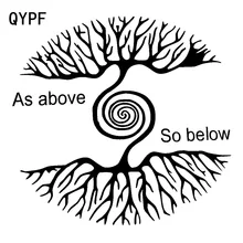 QYPF 18,6 cm * 17,5 cm dibujos animados como los árboles de arriba tan abajo interesante vívido vinilo pegatina de coche Durable ventana calcomanía C18-0393