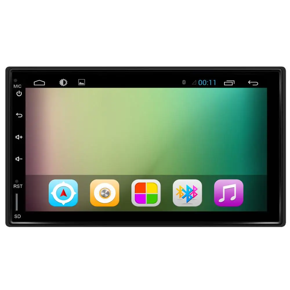 Best Android 7.1 Quad Core 7 inch 1024*600 Car GPS Navigation Double 2 DIN Car Radio Stereo Bluetooth Universal Head Unit Wifi 3G 0