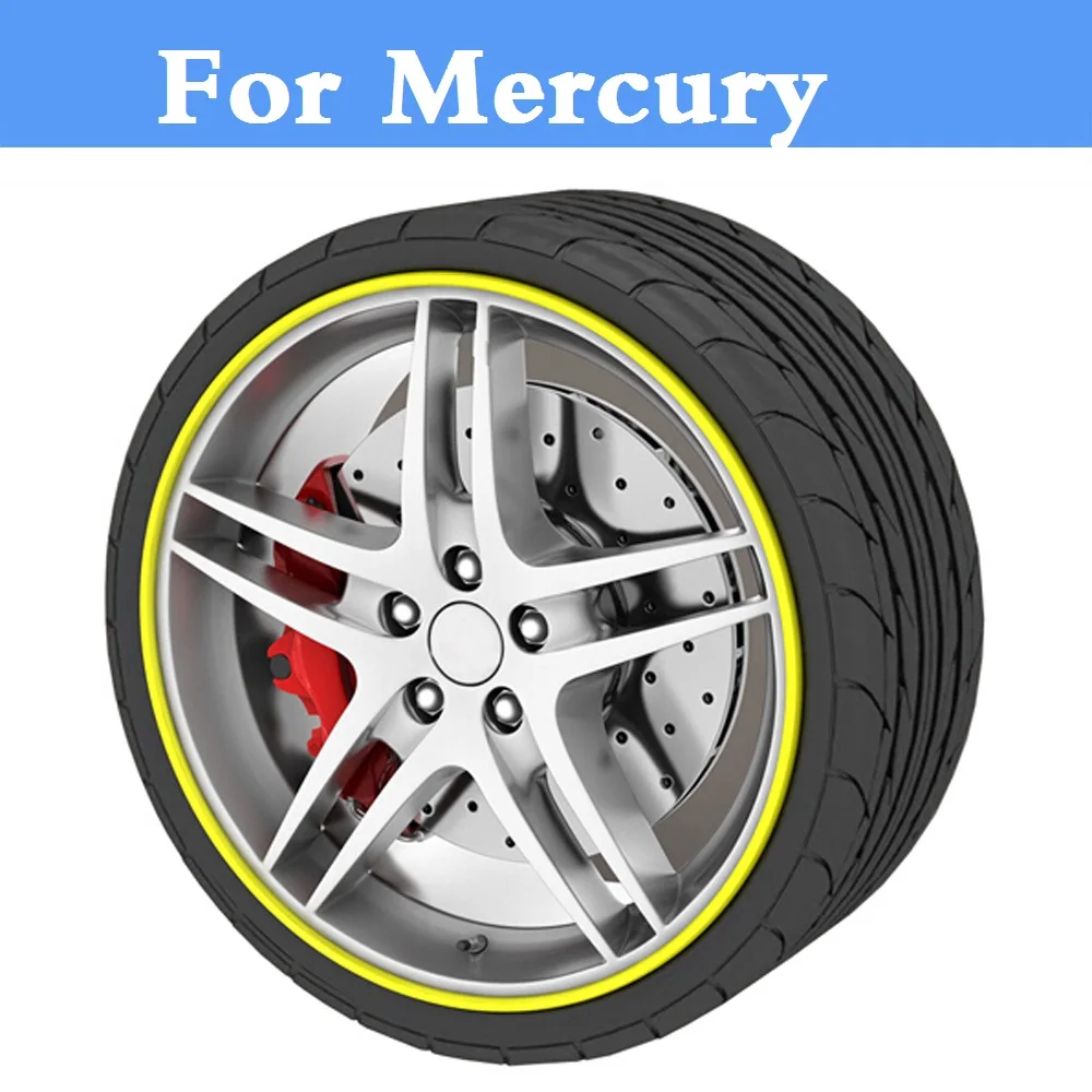 

8M Car Wheel Hub Tire Sticker Decorative Strip/Rim Care Covers For Mercury Grand Marquis Mariner Milan Montego