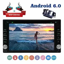 Резервное копирование камера + Android 6.0 dvd-плеер автомобиля 6.2 ''головного устройства в тире Авторадио 2din automagnitol автомобиля Радио Bluetooth + a2DP +