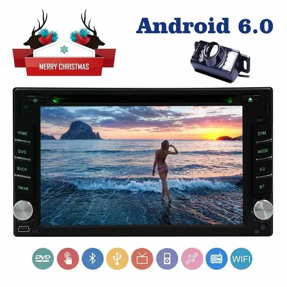 Backup camera+Android 6.0 car dvd player 6.2'' headunit in dash autoradio 2din automagnitol radio Bluetooth+A2DP+Phone book |