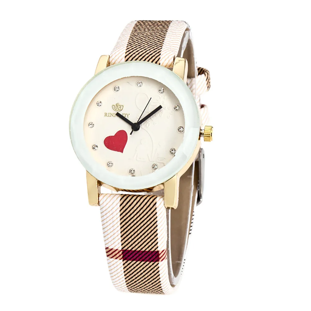 Простые Женские часы с сердцем, модные роскошные женские кварцевые наручные часы, Лидирующий бренд, женские часы с кожаным ремешком, Reloj& Ff