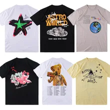 Высокое качество ASTROWORLD футболка для мужчин и женщин Astroworld футболки хип хоп Уличная Джастин Бибер ASTROWORLD трэвисс Скотт футболка