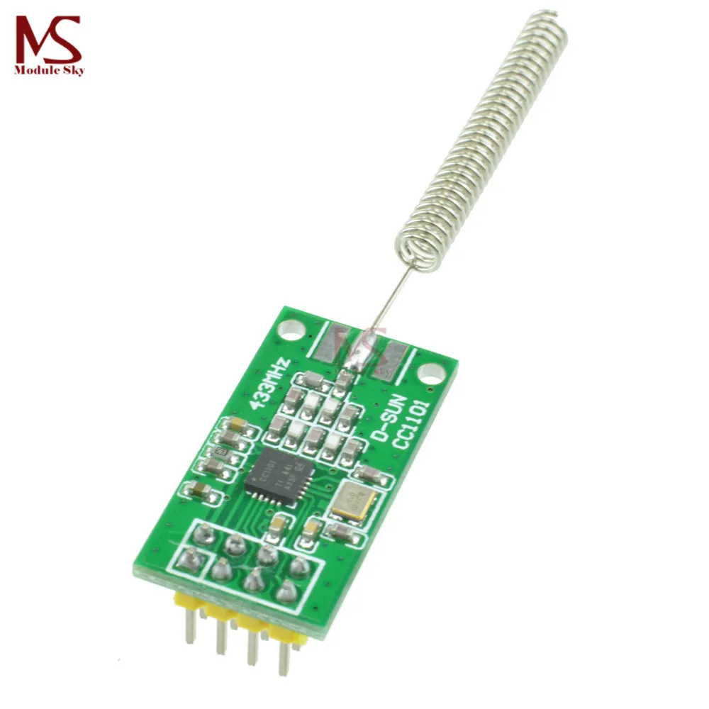 

CC1101 Wireless Transceiver Module 433M 2500 NRF 350m Long Distance Transmission with Antenna SPI Interface