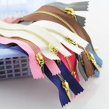

3# 3pcs 15cm metal brass closed-end auto lock zippers for pocket bags