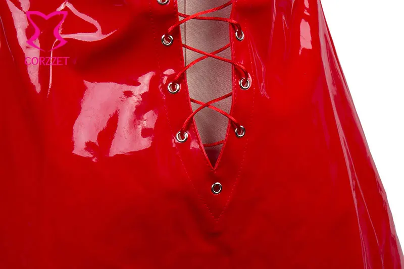 Deep V Neck Lace Up Sleeveless Backless Short Red PVC Fetish Dress Club Wear Latex Rubber Dresses Hot Sexy Erotic Lingerie Women 11 Deep V Neck Lace Up Sleeveless Backless Short Red PVC Fetish Dress Club Wear Latex Rubber Dresses Hot Sexy Erotic Lingerie Women 11