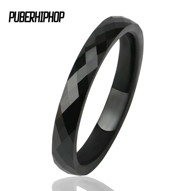 3 MM Luce Nero Bianco Anelli di Ceramica per le Donne Degli Uomini Superficie di 3 MM Luce Nero Bianco Anelli di Ceramica per le Donne Degli Uomini Superficie di