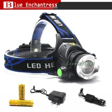 Водонепроницаемый светодиодный налобный фонарь T6, 3000 люмен, налобный фонарь, светодиодный фонарь, Головной фонарь для кемпинга, рыбалки, с 18650 зарядными устройствами
