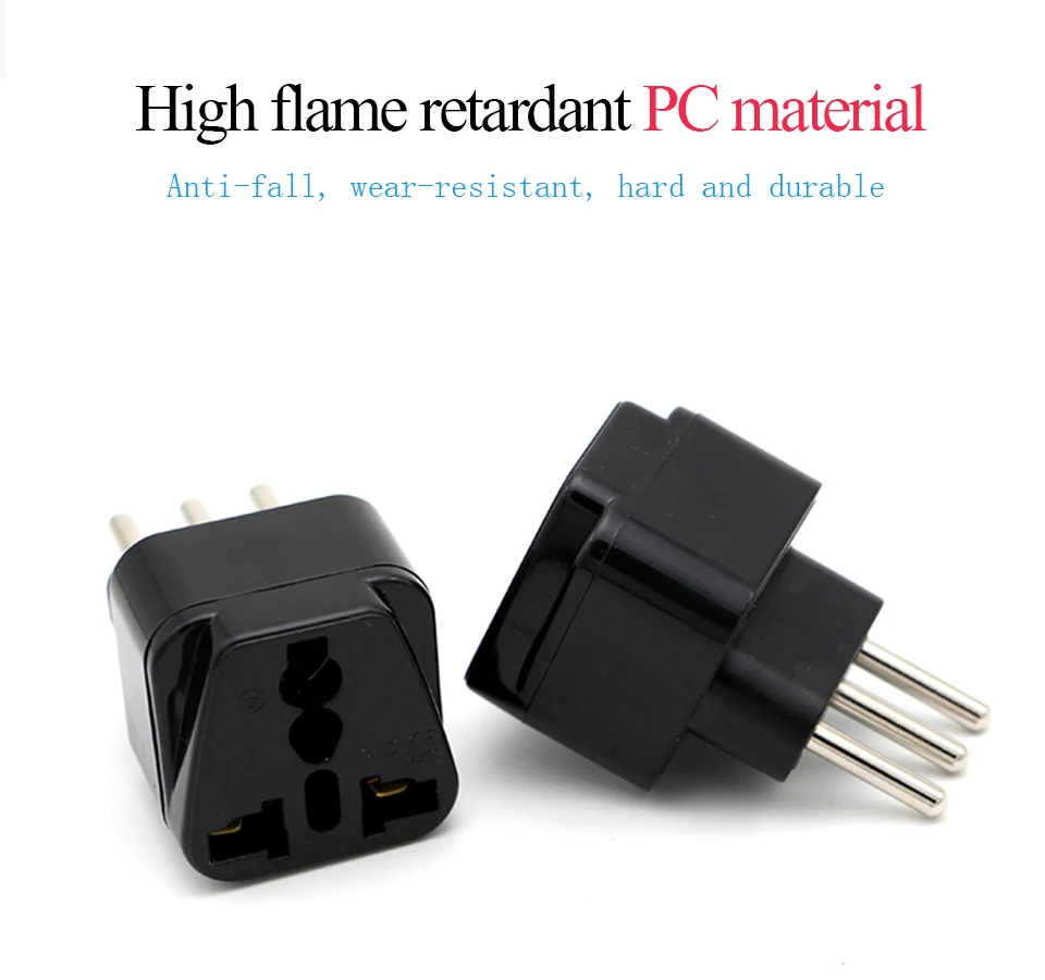 3-pin IT Conversion plug Universal UKUSEUAU to Italy Milan Chile Vatican Italian Travel AC Power Adapter Plug Converter (7)