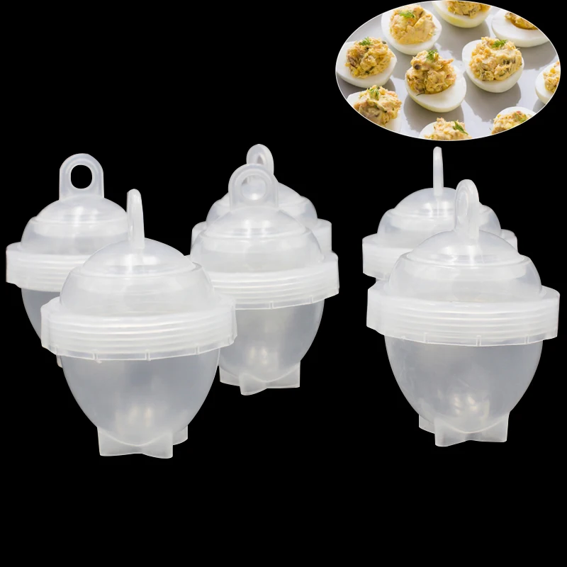 

7Pcs/set Egg Cooker Plastic Transparent Egg Poachers with 6pcs Steamers + 1pc Egg Dividers Kitchen Egg Boiler Cooking Tools