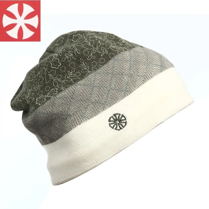CaiZhongHai / B18 Plaid small floral Winter Hats For Men & Women Knitted Beanies Caps Army