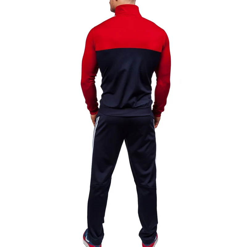 ZOGAA 2018 Mens 2 Piece Sets New Brand Color Block Sweatsuit For Men Casual Tracksuit Men Zipper Slim Fit Male Sports Suit