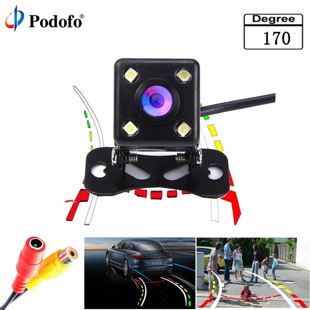 

Podofo Intelligent Dynamic Trajectory Tracks Rear View Camera HD CCD Reverse Backup Camera Auto Reversing Parking Assistance