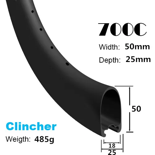 

High quality 700c 50mm 45mm 38mm road clincher tubular 23/25mm width carbon bicycle rims bicycle road rim