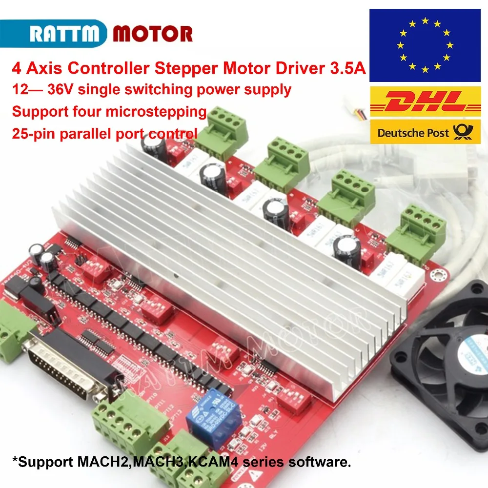 Плата контроллера шагового двигателя CNC / 4 оси MACH3 TB6560 3 5a DB25 порт + DC12V 0.12A