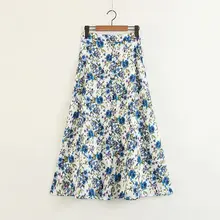 Fahison Для женщин XZ40-1667 европейской и американской моды с цветочным принтом половина тела юбка миди