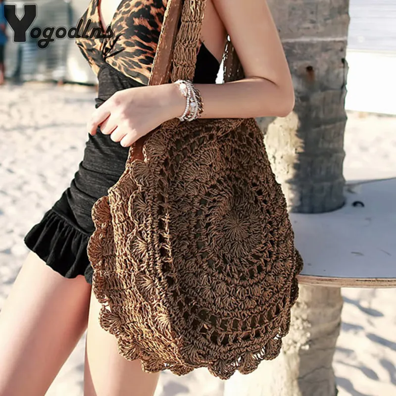 Bohemian Straw Bags for Women Circle Beach Handbags Summer Rattan Shoulder Bags Handmade Knitted Travel Big Totes Bag 2019 New Bohemian Straw Bags for Women Circle Beach Handbags Summer Rattan Shoulder Bags Handmade Knitted Travel Big Totes Bag 2019 New