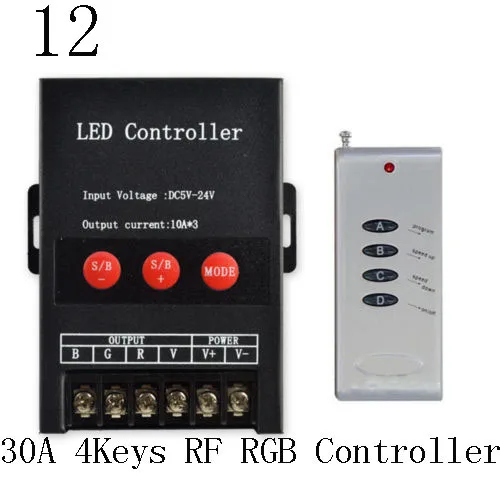 DC12V/24 RF ИК светодиодный пульт дистанционного управления усилители диммер для RGB 3528 5050 5630 Светодиодный светильник