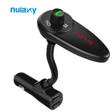 

Nulaxy FM Transmitter Auto Modulator Bluetooth Handsfree Car Kit Car Audio MP3 Player with 5V/2.4 Quick Charge Dual USB Port