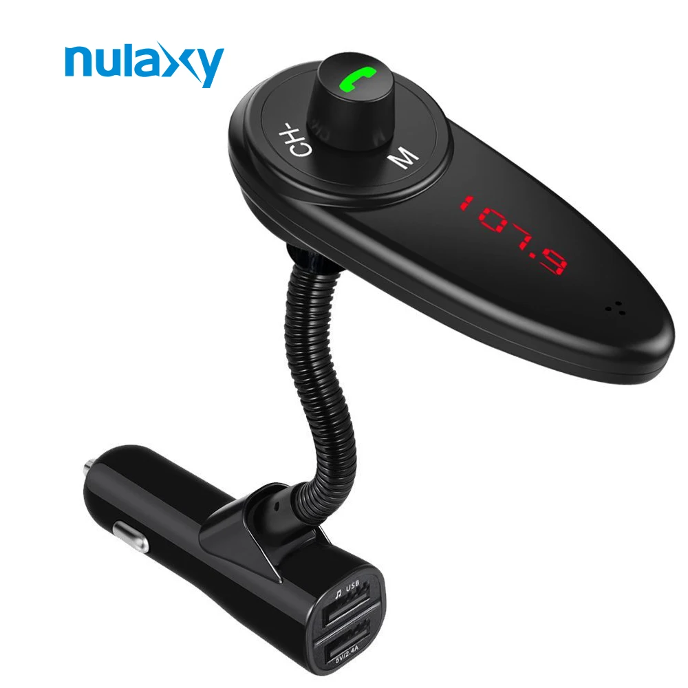 Дешевый Nulaxy FM передатчик Авто модулятор Bluetooth Handsfree Car Kit аудиомагнитолы Автомобильные MP3 плееры с 5 В 2,4 Quick Charge Dual USB порты и разъёмы