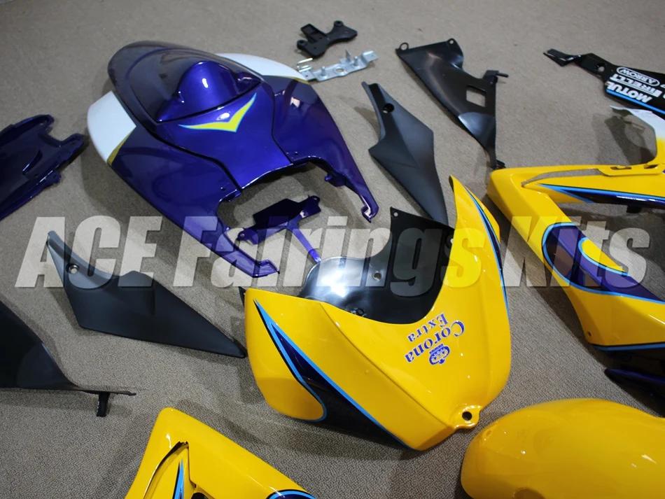 ABS Обтекатели комплект для SUZUKI GSXR600 GSXR750 06 07 R600 R750 K6 GSXR 600 750 2006 2007 пользовательских желтый синий Corona