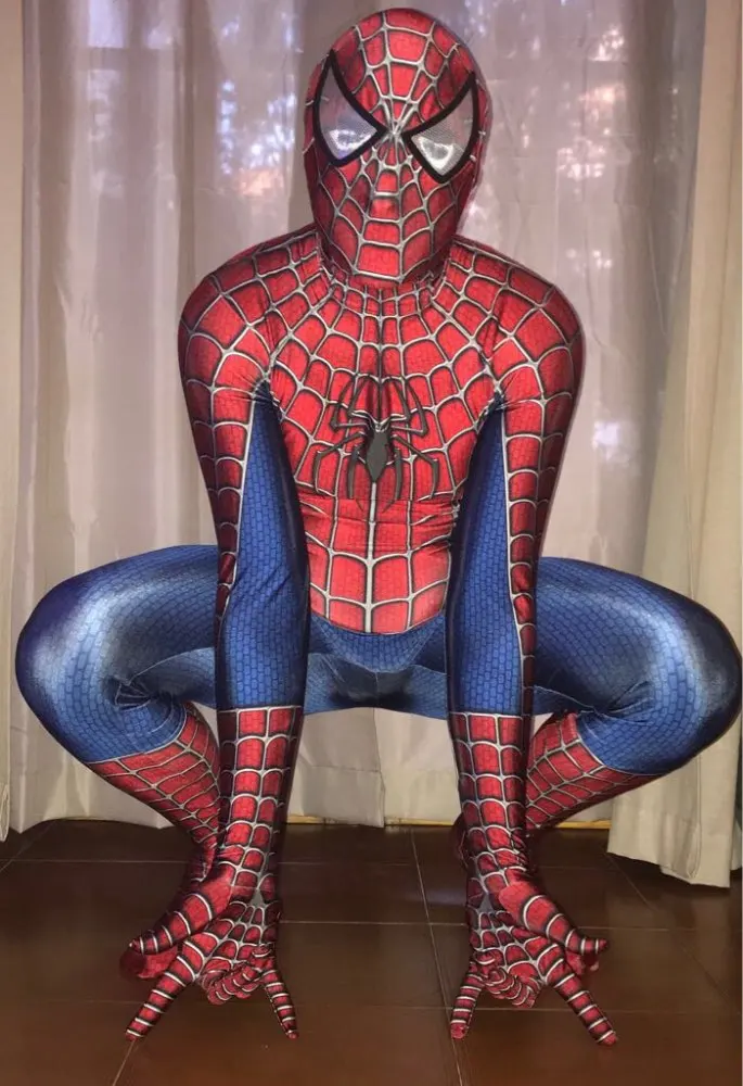 

Raimi Spiderman Costume 3D Original Movie 2017 Halloween Cosplay Spiderman Suit Including glasses For Adult/Kids/Custom Made