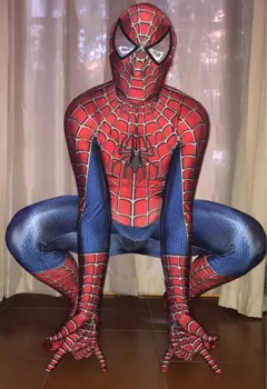 

Raimi Spiderman Costume 3D Original Movie 2017 Halloween Cosplay Spiderman Suit Including glasses For Adult/Kids/Custom Made
