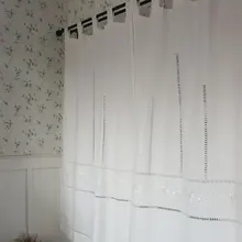 Деревенские полые белые вышитые подтяжки КРУЖЕВНЫЕ ШТОРЫ французские оконные шторы для спальни, кухни W 1,5 m H 2,6 m