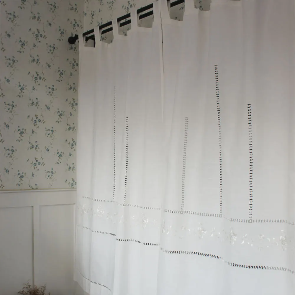 us $20.88 |kostenloser versand rustikalen hohl weiß bestickt hosenträger  spitze vorhänge französisch fenster schlafzimmer küche vorhänge w 1,5 m h  2,6