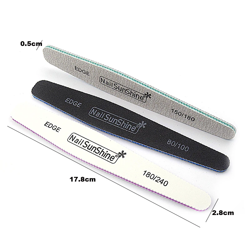 3pcs/lot Mix Size Professional Nail File Lime Art Tips Manicure Diamond Nagelvijl Unha Tools Sanding Polish 80/100/150/180/240