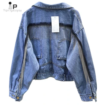 

Fashion Loose Women Demin Coat 2019 Summer New Korean Style Harajuku Ladies Jacket Vintage Women Top Short Fringed Demin Jackets