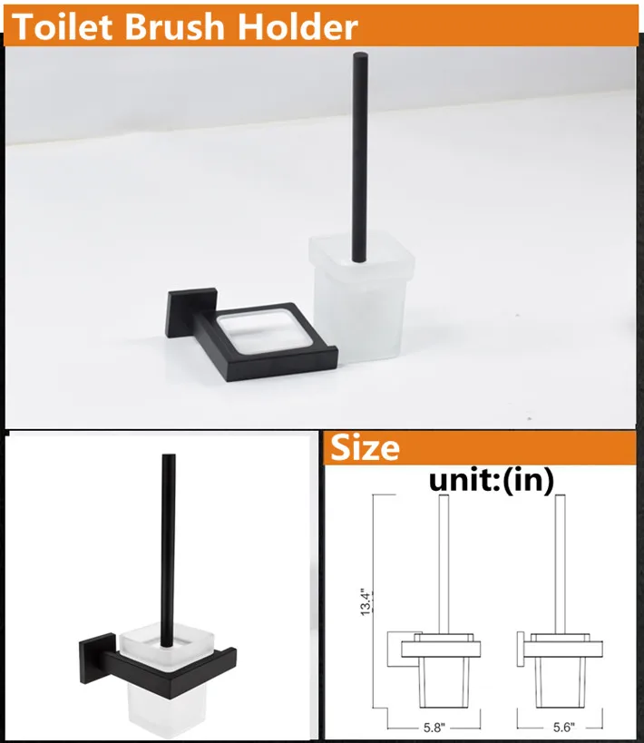 SUS 304 нержавеющей стали держатели для туалетной щетки для ванной черный матовый эффект туалетной щетки чашки держатель стойки Ванная