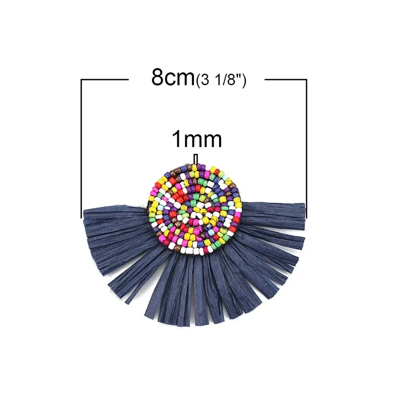 3 шт. стеклянные бусины из рафии бумажные Подвески с кисточками полубусины аксессуары для одежды украшения из ткани DIY Изготовление ювелирных изделий - Цвет: 9