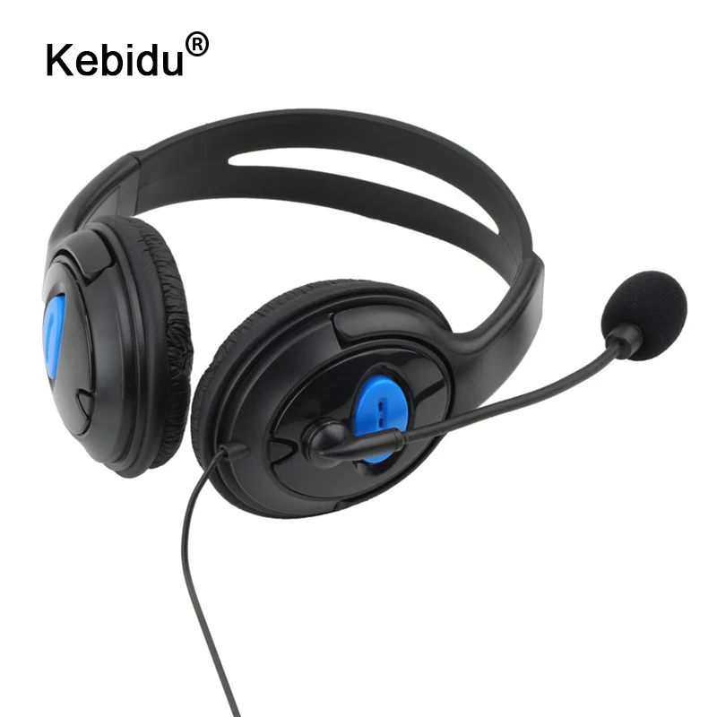 Черные Игровые наушники kebidu с микрофоном проводные для PS4 Sony PlayStation 4/ПК