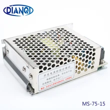 DIANQI источник питания 75 Вт 15 в 5A источник питания 75 Вт 15 в мини размер din led ac dc преобразователь ms-75-15