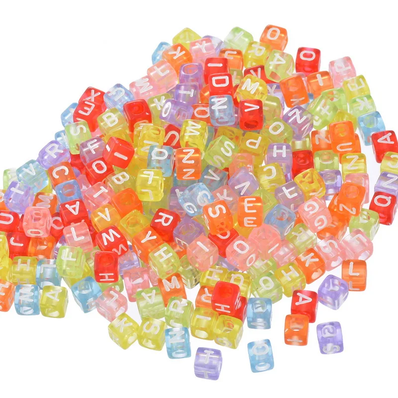 500 Piece 6mm Acrylic SquareAlphabet Beads...