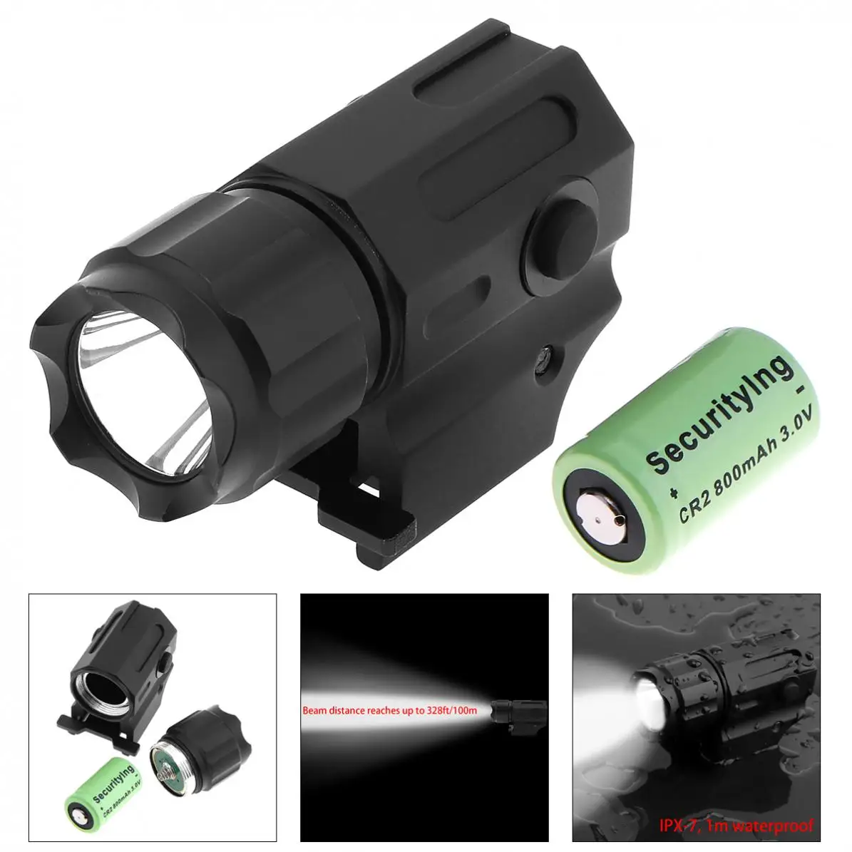 

Securitylng Waterproof 500LM G03 XP-G R5 LED Tactical Flashlight Military Weapon Lights with 2 Modes Light