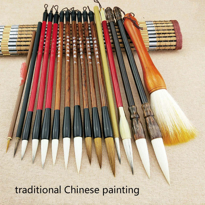 Chinese Paiting Set of Brush Pen for Beginner Students Artist Professional Tools /weasel Woolen Hair Calligraphy | Канцтовары для