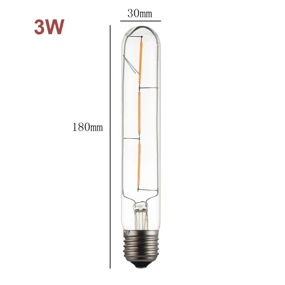 3W 6 Вт 7 Вт 8 Вт винтажный T30 светодиодный трубчатый лампочка накаливания Эдисона 2200K Экстра теплый Цоколь E27 110 В 220 в 85-265 в 30 мм Длинный Ретро светодиодный светильник