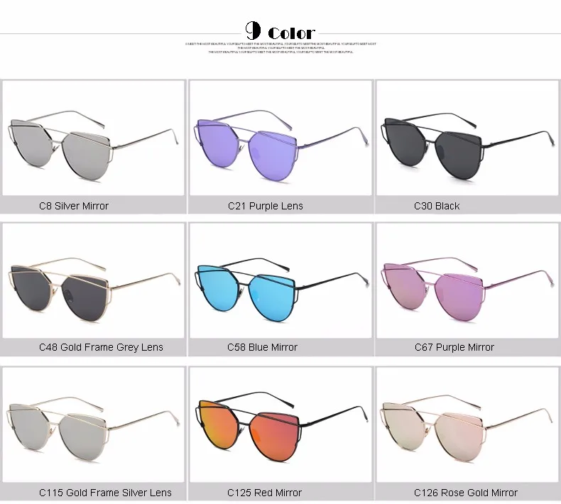 Королевские женские солнцезащитные очки "кошачий глаз", Ретро стиль, фирменный дизайн, металлические солнцезащитные очки, женские зеркальные очки унисекс, солнцезащитные очки, UV400 ss395