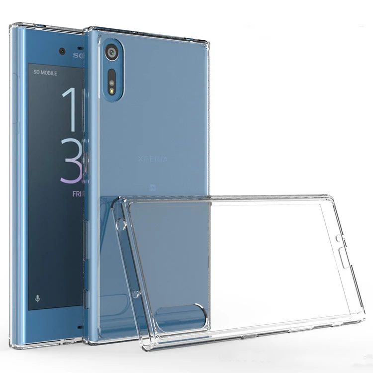 Для sony Xperia XZ чехол Кристальный Гибридный Бампер прозрачная твердая акриловая задняя крышка для sony Xperia XR/XZ F8331 Dual F8332 Coque чехол s - Цвет: Прозрачный