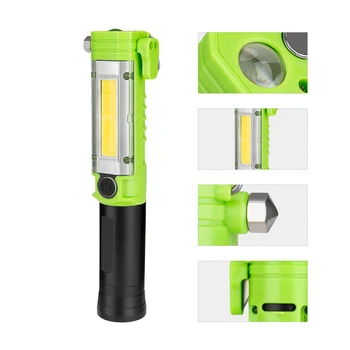 

IPX4 Waterproof COB Aluminum Alloy Flashlight Magnet Mufti-Functional Telescopic Outdoor Safety Hammer Picking Work Light Tools