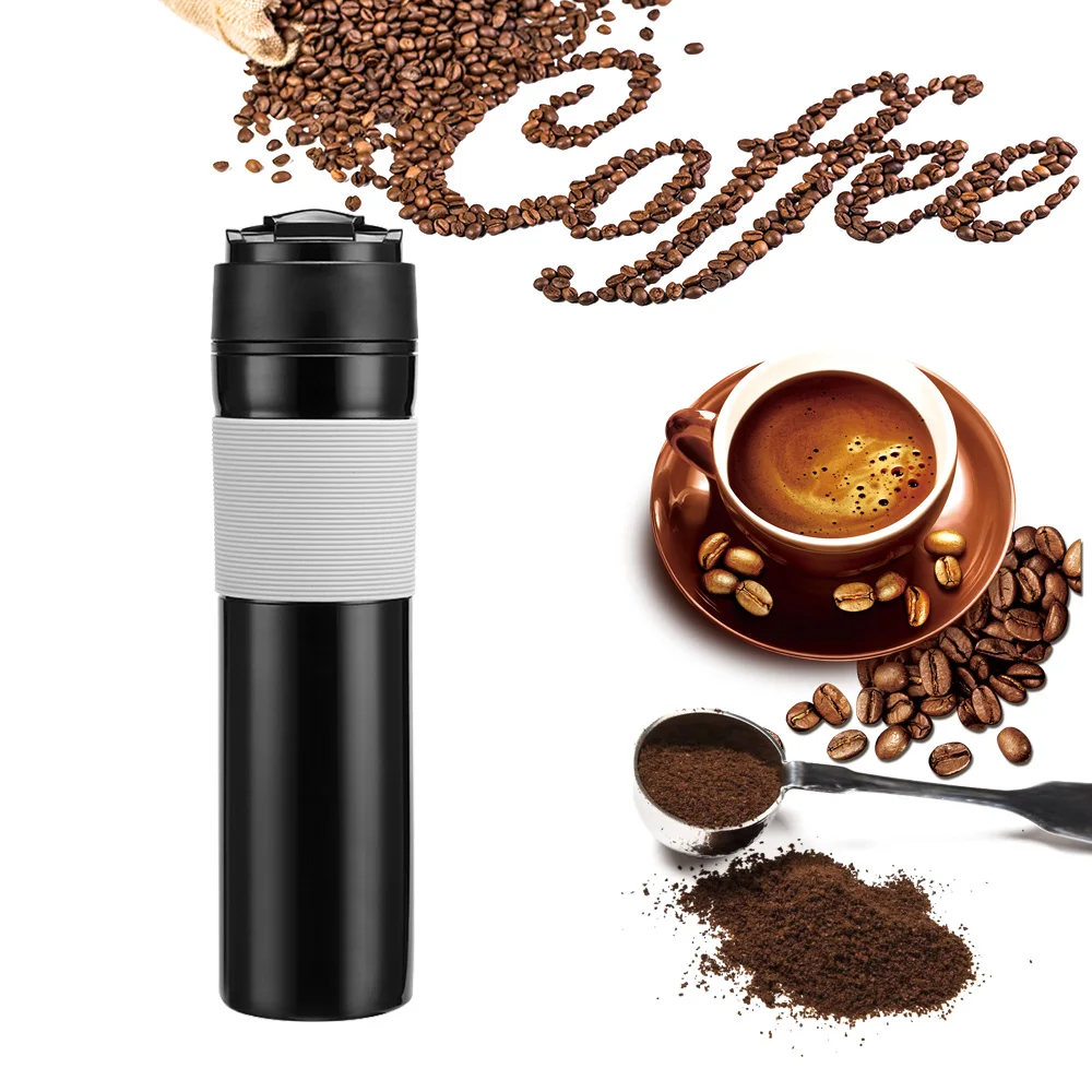 

Coffee Tea Maker 350ml Portable French Pressed Coffee Bottle Coffee Filter Bottle Hand Pressure Coffee Machine For Car Office